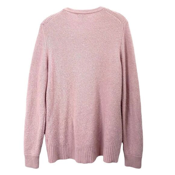 J. Crew High-low waffle sweater in Supersoft yarn Sz M pink - Picture 4 of 5